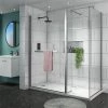 Matrix 1400 x 800mm Ultimate Walk In Enclosure 10mm (inc. Side Panel + Tray) -Shower Enclosures Shop 14x8SPT np