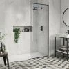 Arezzo 1400 x 900 Wet Room (incl. 800mm Square Matt Black Framed Screen + White Tray) 2 Arezzo 1400 x 900 Wet Room (incl. 800mm Square Matt Black Framed Screen + White Tray) -Shower Enclosures Shop 8SQBWS14T p