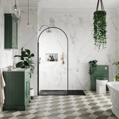 Arezzo 1600 x 800 Wet Room (incl. 900mm Arched Matt Black Framed Screen + Slate Tray) -Shower Enclosures Shop 9ARBWS16ST d1 460