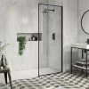 Arezzo 1600 x 800 Wet Room (incl. 900mm Square Matt Black Framed Screen + White Tray)