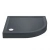 Aurora RH Slate Effect Stone Offset Quadrant Shower Tray + Riser Kit -Shower Enclosures Shop A711KIT p