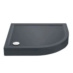 Aurora RH Slate Effect Stone Offset Quadrant Shower Tray + Riser Kit