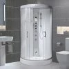 AquaLusso - Alto 80 - 800 x 800mm Quadrant Steam Shower - Polar White -Shower Enclosures Shop ALTO80 W p