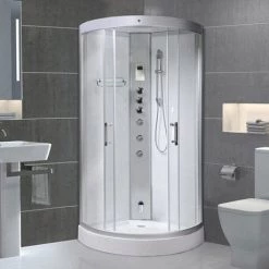 AquaLusso - Alto 80 - 800 x 800mm Quadrant Steam Shower - Polar White