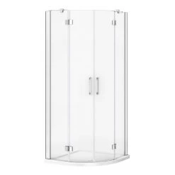 Apollo 800x800mm Frameless Double Door Quadrant Enclosure (inc. Tray + Waste) -Shower Enclosures Shop APDDQ80 D1 460