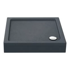 Aurora Slate Effect Stone Square Shower Tray + Riser Kit