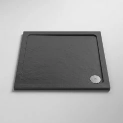 Aurora Slate Effect Stone Square Shower Tray -Shower Enclosures Shop ASSQ d2 460
