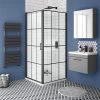 Arezzo 800 x 800 Matt Black Grid Frameless Pivot Door Shower Enclosure + Tray 1 Arezzo 800 x 800 Matt Black Grid Frameless Pivot Door Shower Enclosure + Tray -Shower Enclosures Shop AZ8PDET prod
