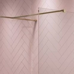 Arezzo 1400 x 900 Brushed Brass Wet Room (inc. Screen, Side Panel + Tray) 9 Arezzo 1400 x 900 Brushed Brass Wet Room (inc. Screen, Side Panel + Tray) -Shower Enclosures Shop AZBB01 d3 460