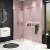 Arezzo 1600 x 800 Brushed Brass Wet Room (inc. Screen, Side Panel + Tray) -Shower Enclosures Shop AZBB02 p