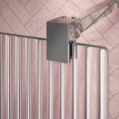 Arezzo 1700 x 700 Bath Replacement Wet Room (1000mm Chrome Fluted Glass Screen w. Tray) -Shower Enclosures Shop AZCHF17BRWR d4 460