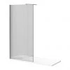Arezzo 1700 x 700 Bath Replacement Wet Room (1000mm Chrome Fluted Glass Screen w. Tray) -Shower Enclosures Shop AZCHF17BRWR p