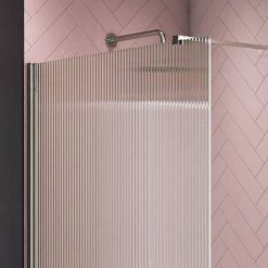 Arezzo 1600 x 800 Fluted Glass Chrome Walk In Enclosure (inc. Main Screen, Side Panel + Tray) 10 Arezzo 1600 x 800 Fluted Glass Chrome Walk In Enclosure (inc. Main Screen, Side Panel + Tray) -Shower Enclosures Shop AZFCHB149E d2 460 1