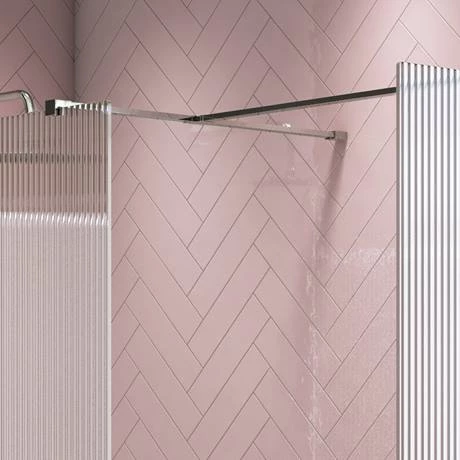 Arezzo 1600 x 800 Fluted Glass Chrome Walk In Enclosure (inc. Main Screen, Side Panel + Tray) 7 Arezzo 1600 x 800 Fluted Glass Chrome Walk In Enclosure (inc. Main Screen, Side Panel + Tray) - Image 5