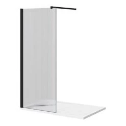 Arezzo 1400 x 900 Fluted Glass Matt Black Profile Wet Room (800mm Screen, Square Support Arm + Tray) 11 Arezzo 1400 x 900 Fluted Glass Matt Black Profile Wet Room (800mm Screen, Square Support Arm + Tray) -Shower Enclosures Shop AZFGMB149 d5 460