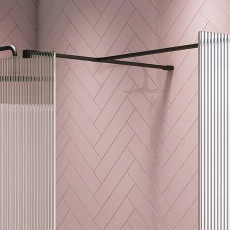 Arezzo 1400 x 900 Fluted Glass Matt Black Walk In Enclosure (inc. Main Screen, Side Panel + Tray) 7 Arezzo 1400 x 900 Fluted Glass Matt Black Walk In Enclosure (inc. Main Screen, Side Panel + Tray) - Image 5