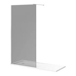 Arezzo 1700 x 700 Bath Replacement Wet Room (1000mm Grey Tinted Screen w. Tray) -Shower Enclosures Shop AZGT17BRWR d1 460