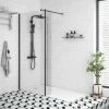 Arezzo 1600 x 800 Matt Black Profile Wet Room (900mm Screen, Return Panel + Tray) 2 Arezzo 1600 x 800 Matt Black Profile Wet Room (900mm Screen, Return Panel + Tray) -Shower Enclosures Shop AZMBE16 p
