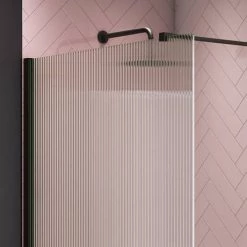Arezzo 1700 x 700 Bath Replacement Wet Room (1000mm Matt Black Fluted Glass Screen w. Tray) 11 Arezzo 1700 x 700 Bath Replacement Wet Room (1000mm Matt Black Fluted Glass Screen w. Tray) -Shower Enclosures Shop AZMBF17BRWR d4 460