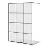 Arezzo 1400 x 800 Matt Black Grid Wet Room (inc. 1400 Screen + Tray) -Shower Enclosures Shop AZMBG148 p