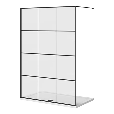 Arezzo 1400 x 800 Matt Black Grid Wet Room (inc. 1400 Screen + Tray) 3 Arezzo 1400 x 800 Matt Black Grid Wet Room (inc. 1400 Screen + Tray)