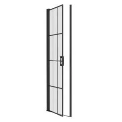Arezzo 800mm Matt Black Grid Frameless Pivot Shower Door + Tray for Recess -Shower Enclosures Shop AZMBPD85 nd3 460