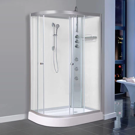 AquaLusso - Alto 04 - 1200 x 800mm Offset Shower Cabin - Polar White 2 AquaLusso - Alto 04 - 1200 x 800mm Offset Shower Cabin - Polar White
