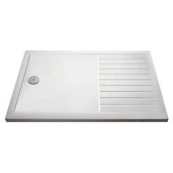 Nuie Rectangular 40mm ABS Capped Acrylic Walk-In Shower Tray with Drying Area -Shower Enclosures Shop BFS d4 460