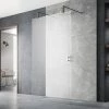 Hudson Reed Free Standing Wet Room Screen with Black Double Support Arms -Shower Enclosures Shop BGPAF070 P