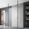 Hudson Reed Free Standing Wet Room Screen with Black Double Ceiling Posts -Shower Enclosures Shop BGPCP070 P