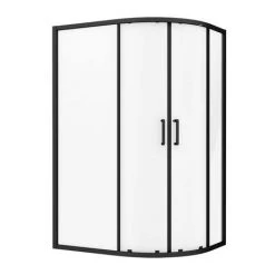 Toreno Matt Black 1200 x 900mm Offset Quadrant Shower Enclosure -Shower Enclosures Shop BLK129Q2D d4 460