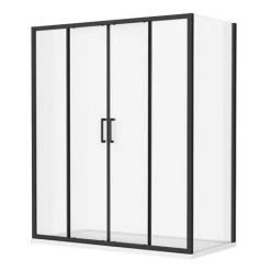 Toreno Matt Black 1400 x 700mm Double Sliding Door Shower Enclosure + Pearlstone Tray 9 Toreno Matt Black 1400 x 700mm Double Sliding Door Shower Enclosure + Pearlstone Tray -Shower Enclosures Shop BLK147SDE d3 460