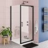 Toreno Matt Black 760 x 760mm Pivot Door Shower Enclosure without Tray -Shower Enclosures Shop BLK76PDENT p