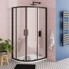 Toreno Matt Black 900 x 760mm Offset Quadrant Shower Enclosure -Shower Enclosures Shop BLK976Q2D prod