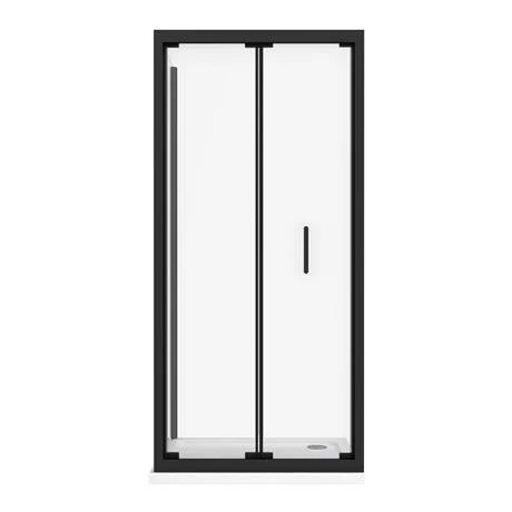 Toreno Matt Black 900 x 900mm Bi-Fold Door Shower Enclosure + Pearlstone Tray 7 Toreno Matt Black 900 x 900mm Bi-Fold Door Shower Enclosure + Pearlstone Tray - Image 5