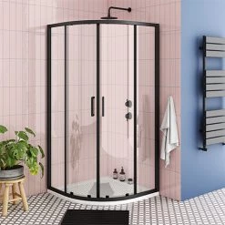 Toreno Matt Black 900 x 900mm Quadrant Shower Enclosure