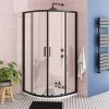 Toreno Matt Black 900 x 900mm Quadrant Shower Enclosure + Pearlstone Tray -Shower Enclosures Shop BLK9QSE np