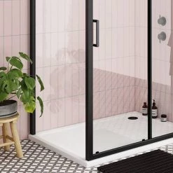 Toreno Matt Black 900 x 1850 Side Panel -Shower Enclosures Shop BLK9SP d1 460
