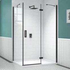 Merlyn Black Hinge & Inline Shower Door 9 Merlyn Black Hinge & Inline Shower Door -Shower Enclosures Shop BLKH900REC D2 460