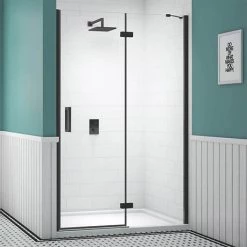 Merlyn Black Hinge & Inline Shower Door