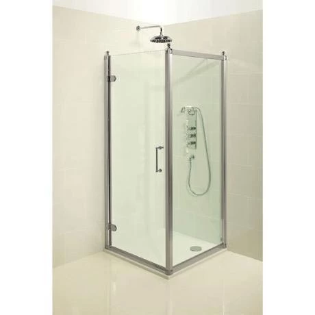 Burlington Traditional Hinged Shower Door & Side Panel 4 Burlington Traditional Hinged Shower Door & Side Panel - Image 2