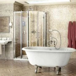 Burlington - Traditional Offset Quadrant 80cm & 40cm In-Line Panel - BU91 -Shower Enclosures Shop Burlington Traditional Offset Quadrant 80cm 40cm In Line Panel BU91 n d3 460