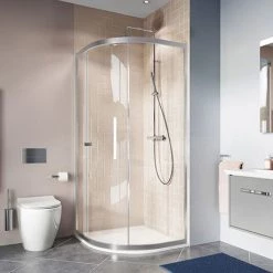 Crosswater 900 x 900mm Clear 6 Quadrant Single Door Shower Enclosure - CAQSSC0900