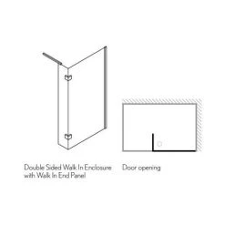 Crosswater Design View Double Sided Walk In Shower Enclosure - 2 Size Options -Shower Enclosures Shop DESIGNENC d1 460