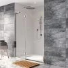 Crosswater - Design Hinged Shower Door with Inline Panel - Various Size Options -Shower Enclosures Shop DHDSC0700 P1