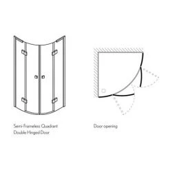 Crosswater - Design Quadrant Double Hinged Door Enclosure - 2 Size Options 9 Crosswater - Design Quadrant Double Hinged Door Enclosure - 2 Size Options -Shower Enclosures Shop DQDSC0800 D3 460