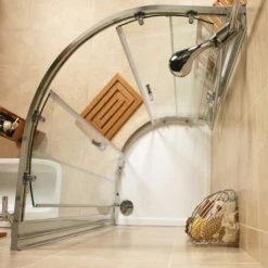 Roman Embrace Twin Door Offset Quadrant Shower Enclosure - Various Size Options -Shower Enclosures Shop EQ813S D1 460 1