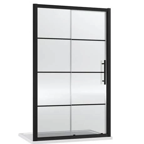 Hudson Reed Matt Black 1400 x 900mm Sliding Door Shower Enclosure + Black Tray 4 Hudson Reed Matt Black 1400 x 900mm Sliding Door Shower Enclosure + Black Tray - Image 2