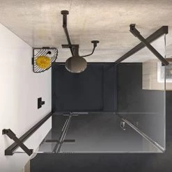 Roman Innov8 1200 x 900mm Matt Black Hinged Door Rectangular Enclosure -Shower Enclosures Shop IN812X9MB D1 460