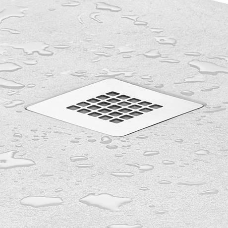 Imperia 800 x 800mm White Slate Effect Quadrant Shower Tray + Chrome Waste 5 Imperia 800 x 800mm White Slate Effect Quadrant Shower Tray + Chrome Waste - Image 3